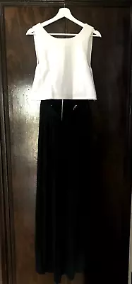 Witchery White Top/open Front Black Pleated Maxi Dress Sz 10 Gc Rrp $249.99 • $60