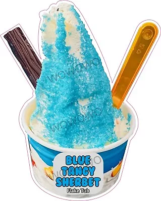 Ice Cream Van Sticker Blue Tangy Sherbet Flake Tub Whippy Sundae Stickers Decals • £3.95