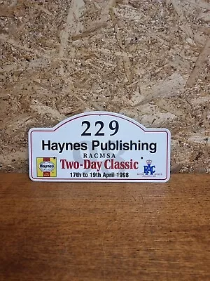 1998 Haynes Publishing 2 Day Classic Rally Plate For # 229 Rac Msa Motor Sports  • £24.95
