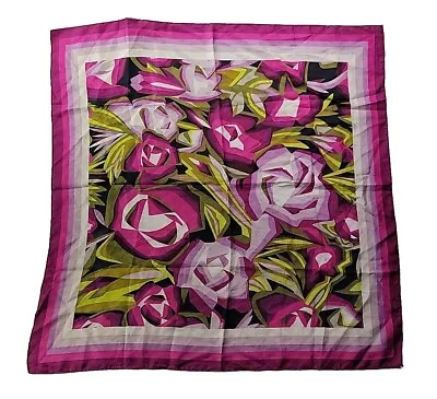 Missoni For Target Silk Square Neck Scarf Purple Green Abstract Floral • $21.71