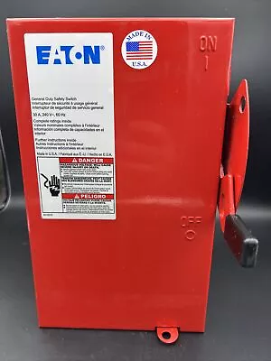 NEW EATON DG321NGBLORED  (30A-240V FUSIBLE)  3Phase 4 Wire Fused Disconnect • $124