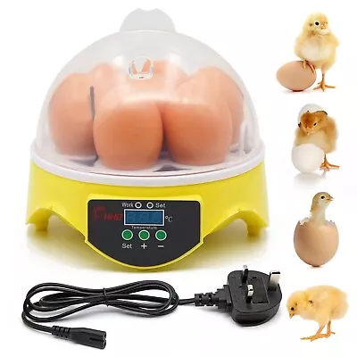 Yuecheng BREUAILY Mini 7 Egg Incubator Poultry Fully Automatic Chick Brooder • £65.99