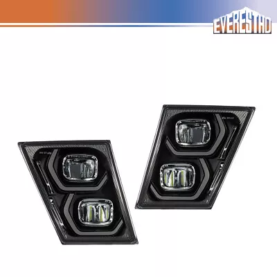 Fit For Volvo VNL 2003-2017 Truck Fog Lamp Black LED With LED 12V Pair Set • $143.51