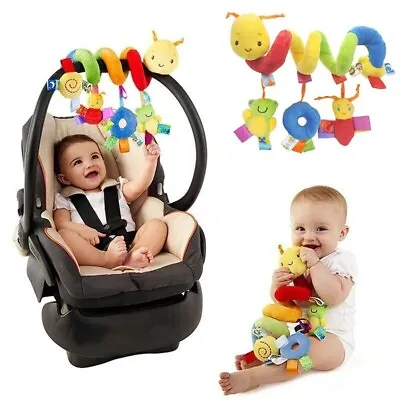 Baby Car Seat Toys Activity Spiral Plush Stroller Bar Hangings Cute Toys New • £9.99