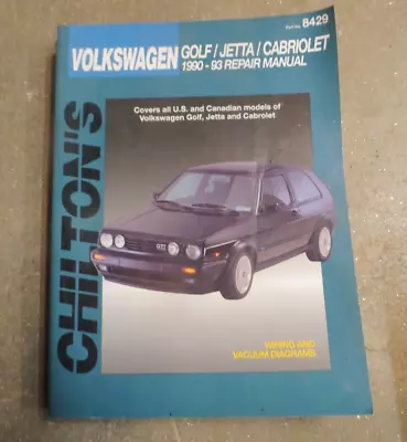 Chilton's 8429 Volkswagen Golf Jetta Cabriolet 1990-1993 Repair Manual • $14.95