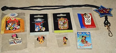 Disney Authentic Minnie Mouse Pins Lot Of 8 + 1 Lanyard • $39.95