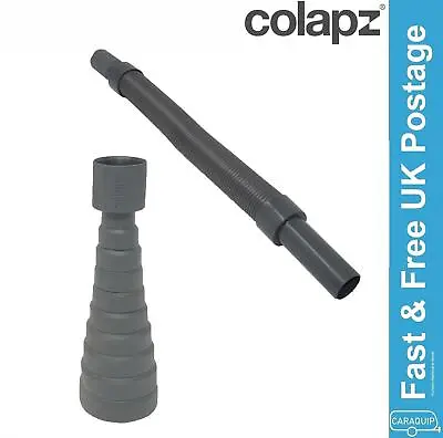 Colapz Flexi Extendable Waste Pipe + Adaptor Caravan Motorhome Service Pitch Kit • £17.49