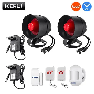KERUI 2 Tuya Smart WIFI Horn Loud Alarm With Mini Motion Sensor Security Alarm • $47.29