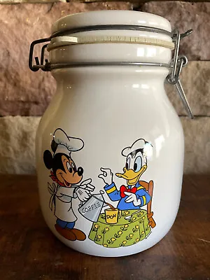 Disney Mickey Mouse Donald Duck Vintage 7  Ceramic Locking Canister/Jar • $26.99