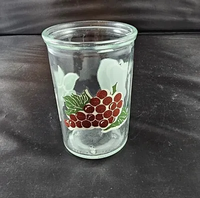 Vintage Bama Jelly Jar Juice Water Glass Grape Strawberry Apple Motif • $7.99