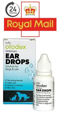 *24HR TRACKED  Otodex Cat Dog Ear Drops Kills Mites Removes Wax • £9.99