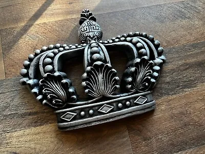 Crown Wall Plaque Royal Queen King Princess Wall Decor Castle Decor Silver • $75