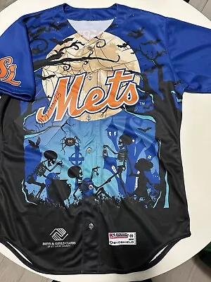 Port St Lucie Mets GAME JERSEY Boo Bash Sz 48 New York Authentic Evoshield • $65