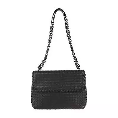 BOTTEGA VENETA Olympia Bag Medium Intrecciato Shoulder 386499 Leather Black Chai • $1062.18