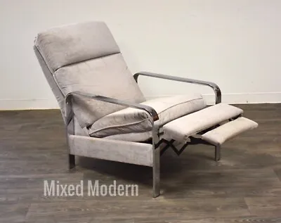 Milo Baughman Design Institute Of America Recling Lounge Chair Chrome Grey Mid • $1400