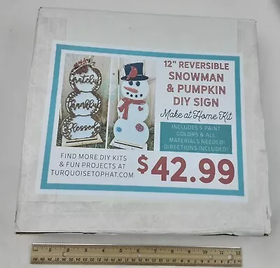 NEW 12” Reversible Snowman & Pumpkin DIY ‘Make At Home’ Kit • $19.30