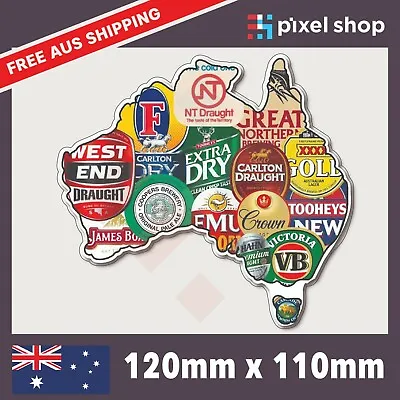 Aussie Beer Brands Sticker Decal Straya Funny Bogan JDM Car Ute 4x4 Tool Box • $4.99