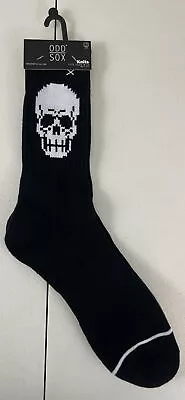 NWT ODD SOX Pixel Skull Crew Style Socks Size: 8-12 • $15