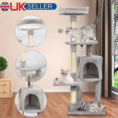Large Cat Tree Climbing Tower Kitten Play Scratching Post Activity Centre House • £26.77