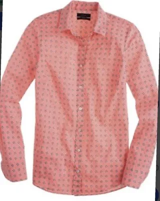 J. Crew ‘Perfect’ Shirt Button Down Bright Pink Floral Foulard Sz 12 - NWT • $29.99