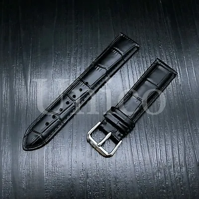 Replacement Montblanc Men's 22mm Black Leather Alligator Watch Band Strap  • $21.95