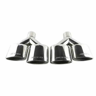 Pair AMG Universal Oval Exhaust Tips For Mercedes Benz W204 C63 W203 W211 54mm • $125.99