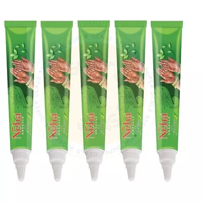 5 X Dark Brown MEHANDI HENNA CONE NEHA MEHDI Mehendi  Quick TATTOO  15 Mins Dry  • $8.16