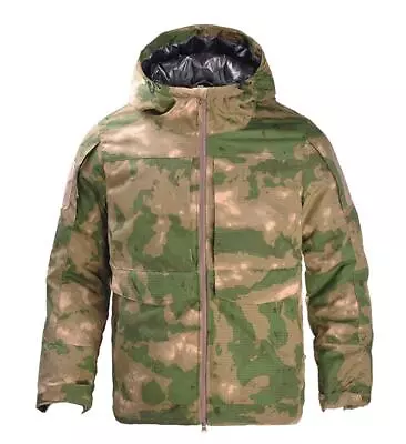 Camo Men's Tactical Jacket Winter Heat Reflective Military Outdoor Hooded Hiking • £64.79