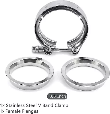 $17.77 • Buy 3.5  V-Band Flange & Clamp Kit For Turbo Exhaust Downpipes 304 Stainless Steel