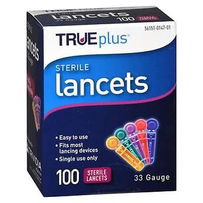 Trueplus Sterile Lancets 33 Gauge Count Of 100 By Trueplus • £13.56