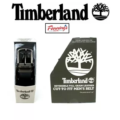 Timberland Men Reversible Leather Belt One Size Cut-to-fit | G32 • $18.50