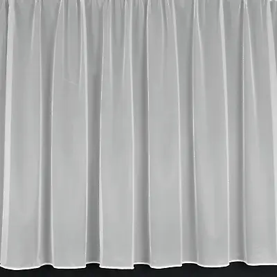 PEGGY Lead Weighted Plain Voile Net Curtains - Sold By The Metre - White • £4.32