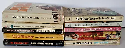 Lot Of 10 Vintage Romance Paperbacks Novels Rinehart Mary Stewart Cartland • $11.04