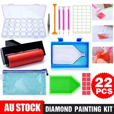 22 Piece 5D Diamond Painting Tools Box Diamond Accessories Diy Art Craft Pen Set • $16.81