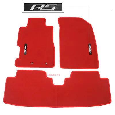For 01-05 Honda Civic Anti-slip Floor Mats Red Nylon Carpets Front & Rear W/ RS • $56.04