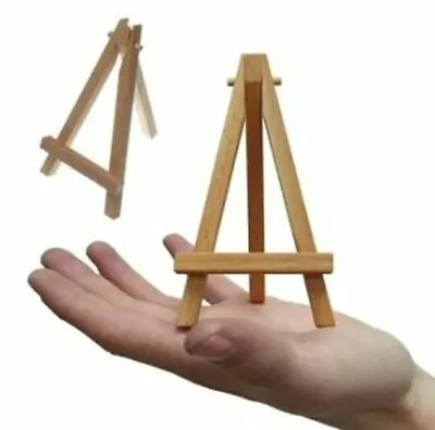 Wooden Mini Easel 12cm Display Canvas Art Craft Table Stand Wedding Christmas UK • £2.49