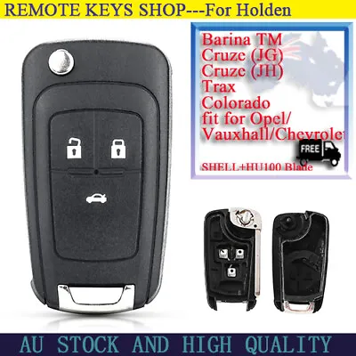 3Button For HOLDEN Cruze Barina Trax Flip Key Remote Blank Shell/Case/Enclosure • $12.04