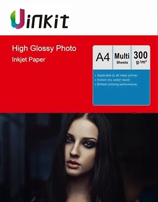A4 300Gsm High Glossy Photo Paper Inkjet Paper Printer Uinkit 100-1000 Sheets  • £149.99