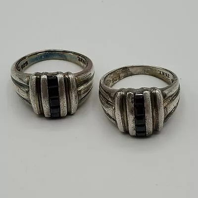 925 Silver Sapphire His & Hers Rings  Sz 7 & 8 • $9.99