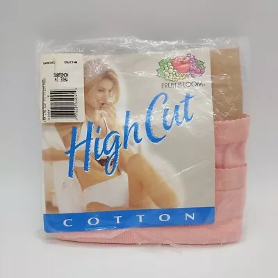 2 Pair 1999 Fruit Of The Loom High Cut Briefs Cotton Size M Women Vintage Pink • $18.95