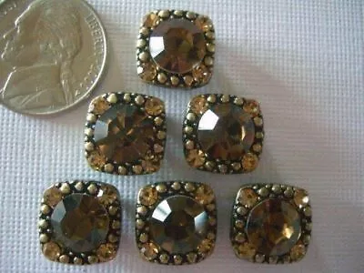 2 Hole Slider Beads Gaiety Smoked Topaz Crystals  #6 • $6.95