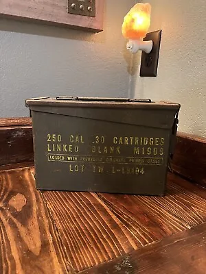 Vintage Military Ammunition Metal Box 250 Cal 30 Cartridges Ammo Can • $25