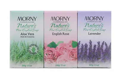 Morny Fine English Soap Boxed 3 X 100g- Assorted Fragrances & Various Quantities • £7.69