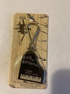 Vintage Collectible Musical  I Think Your Grand  Piano Keyboard Chain Key Ring • $14.95