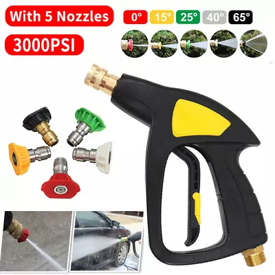 £13.29 • Buy 3000PSI High Pressure Washer Spray Gun Jet Lance Trigger Wash Water 5 Nozzle Kit