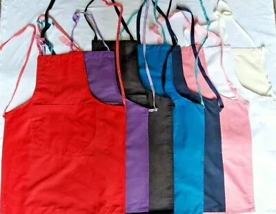 £5.99 • Buy Kids Cotton Apron With 2 Pocket Baking Kitchen School Children Craft Painting