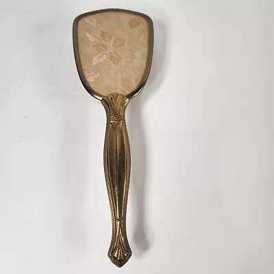 Vintage Vanity Dresser Handheld Hair Brush Gold Plated Leaf Pattern • $14.99