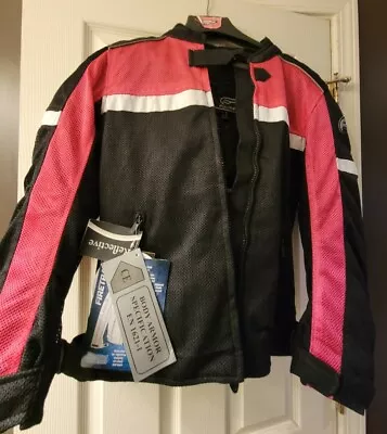 Nwt Tj132  Fulmer Women's Motorcycle Jacket Pink Black White Size S • $50