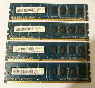 4 X 4gb = 16gb Ramaxel Ddr3 2rx8-pc3-12800u-11-11-b1 1600mhz Pc Memory • £13.50