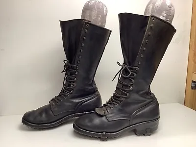 Vtg Mens Unbranded Lineman Logger Spike Black Boots Size 10.5? • $119.99